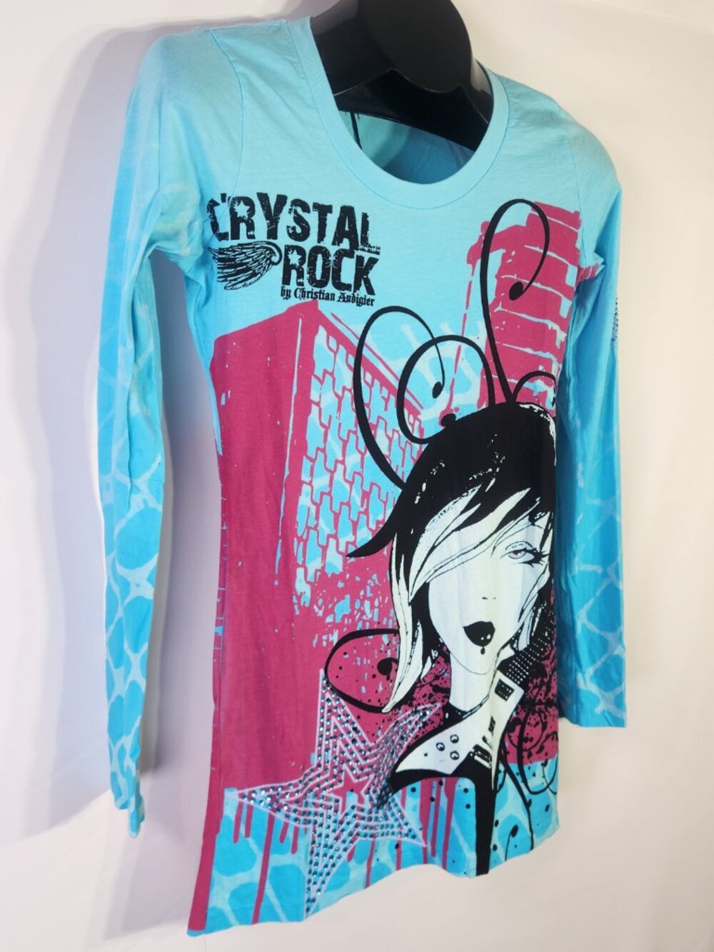 Crystal Rock by Christian Audigier Limited Edition #21/1000 Rocker Girl Tee - M - Picture 4 of 16